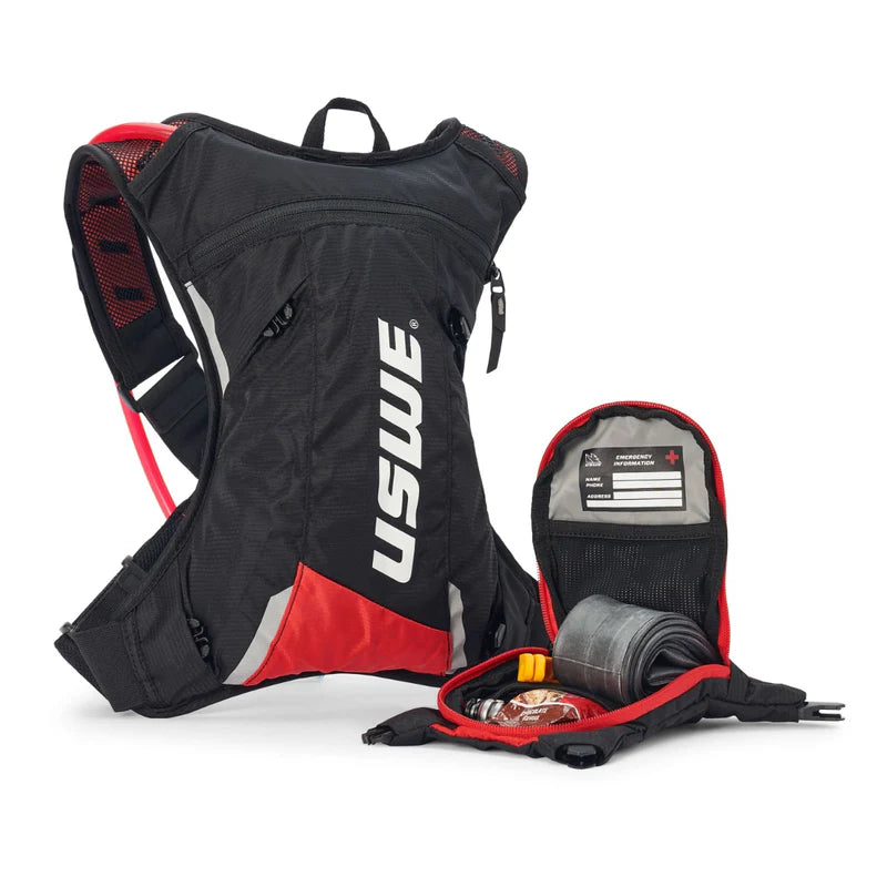 Mochila USWE HYDRO 3L NEGRO/ROJO