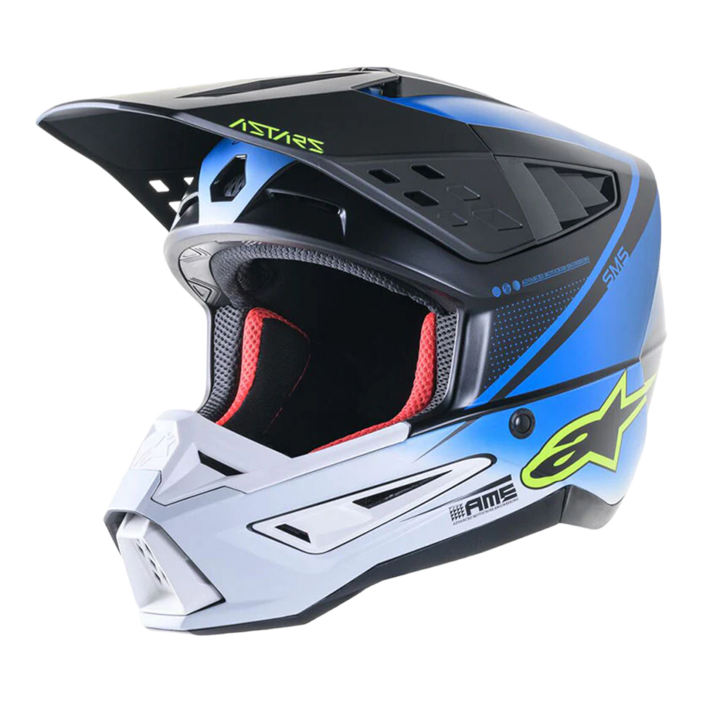 Casco Alpinestars Sm5 Wht/Yell/blue