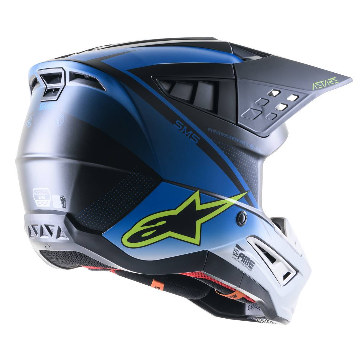 Casco Alpinestars Sm5 Wht/Yell/blue