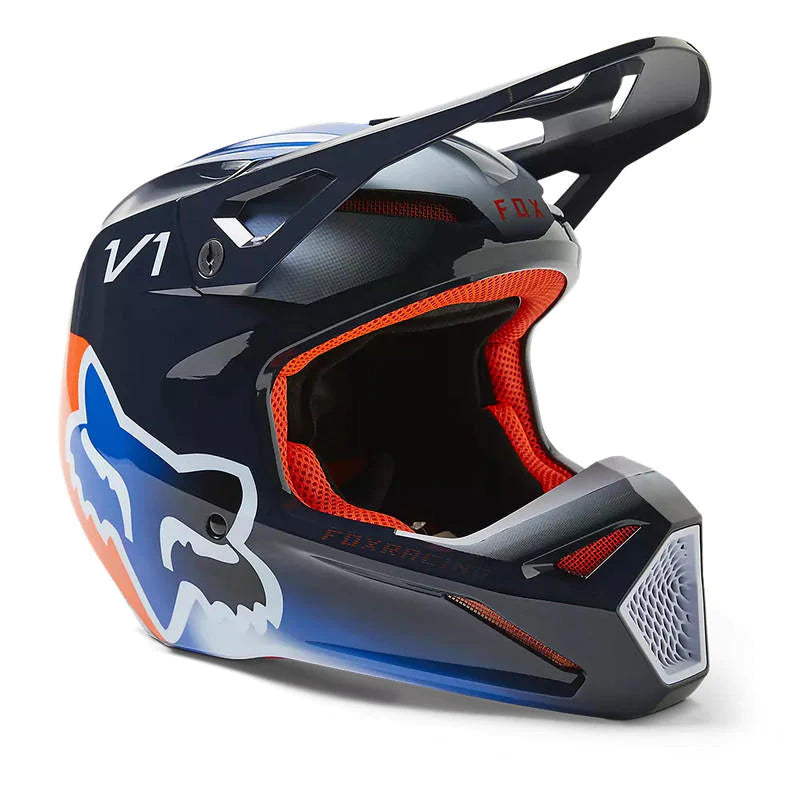 Casco Fox v1 Toxsyk Azul/Naranjo 2023