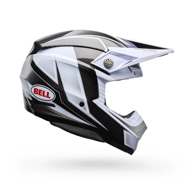 CASCO BELL MOTO 10 SPHERICAL CARBONO WHITE/BLACK