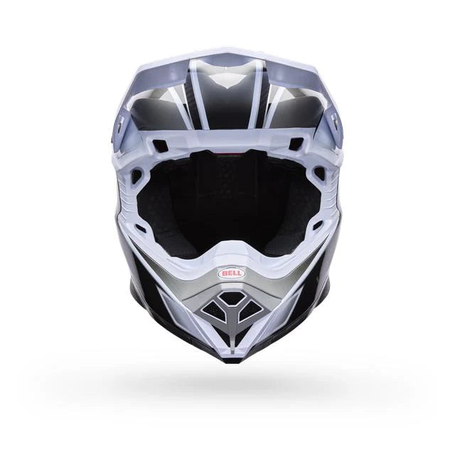 CASCO BELL MOTO 10 SPHERICAL CARBONO WHITE/BLACK