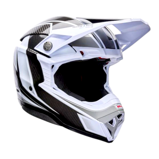 CASCO BELL MOTO 10 SPHERICAL CARBONO WHITE/BLACK