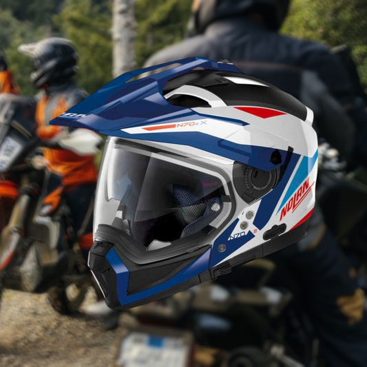 Casco Nolan N70-2 X STUNNER METAL WHITE