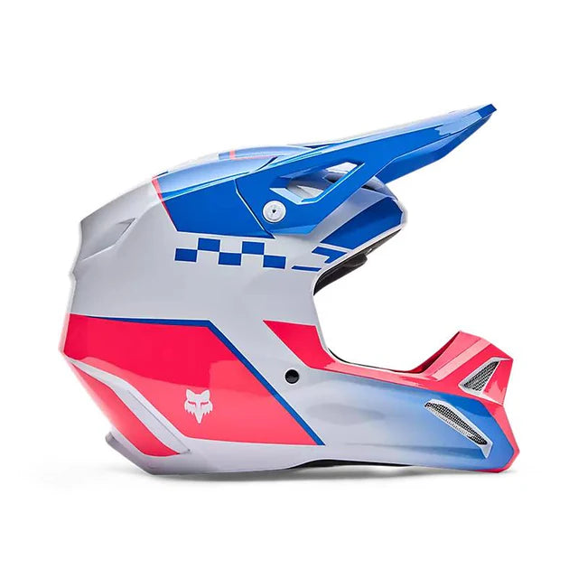 CASCO FOX V1 COLLECT BLANCO/AZUL 2026