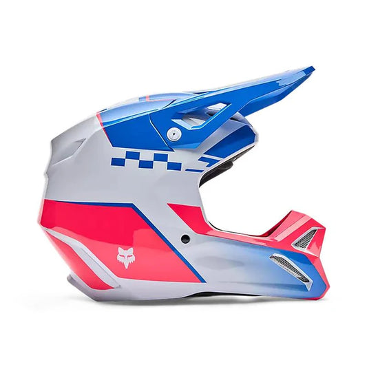 CASCO FOX V1 COLLECT BLANCO/AZUL 2026