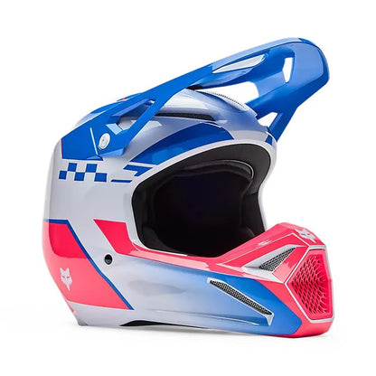 CASCO FOX V1 COLLECT BLANCO/AZUL 2026