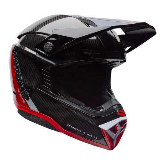 CASCO BELL MOTO 10 SPHERICAL CARBONO STRIKE RED